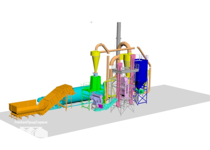 Линия производства травяной муки на 1,5 т/час